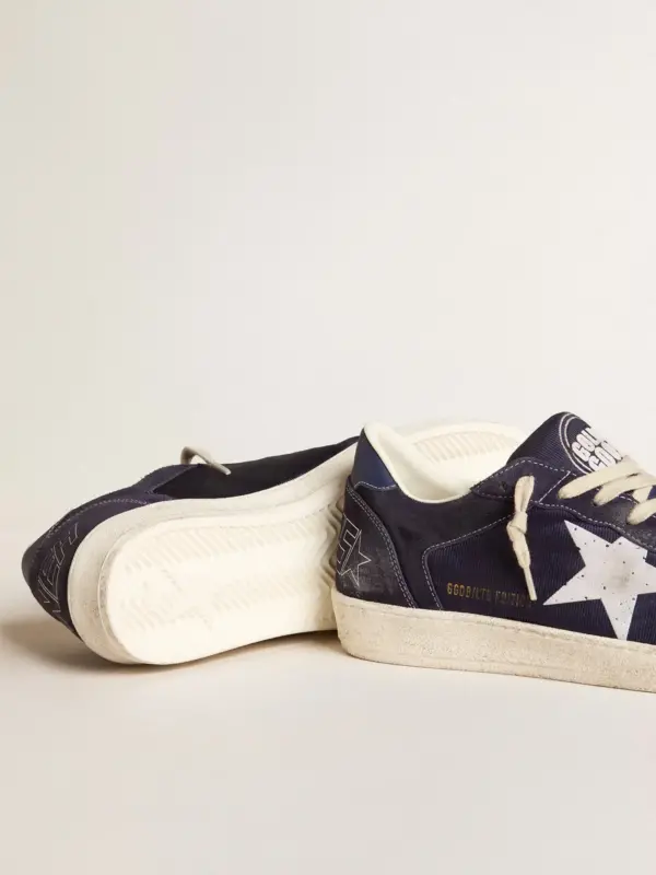 Ball Star LTD in blue suede and nylon with white star and blue heel tab - Image 3