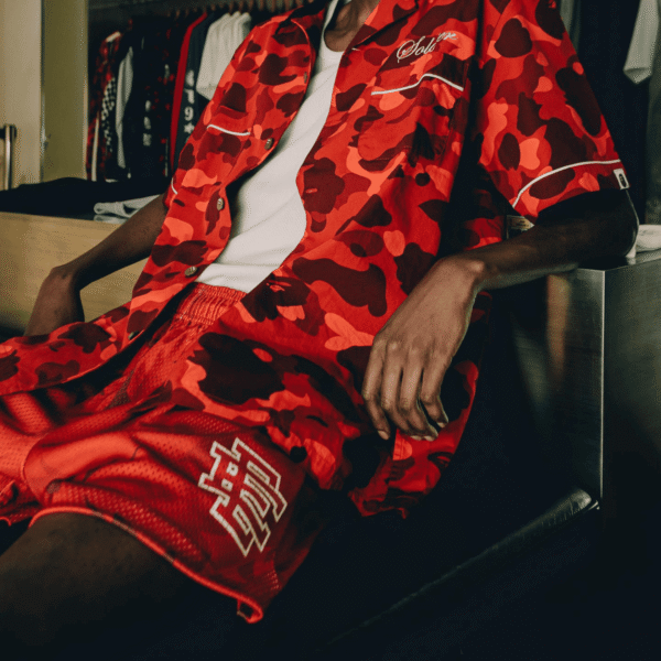 Eric Emanuel x BAPE EE Basic Short Red - Image 2