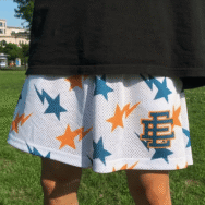 Eric Emanuel x BAPE Miami Basic Short White/Teal/Orange - Image 2