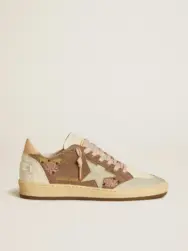 Ball Star in brown suede with leather star and heel tab