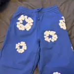Denim Tears The Cotton Wreath Sweatpants Royal Blue – stylish streetwear unisex sweatpants in royal blue color