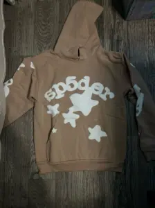 Sp5der Beluga Hoodie Light Brown – stylish streetwear unisex hoodie in light brown color