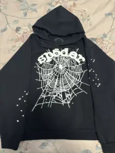 Sp5der OG Web Hoodie Black – stylish streetwear unisex hoodie in black color