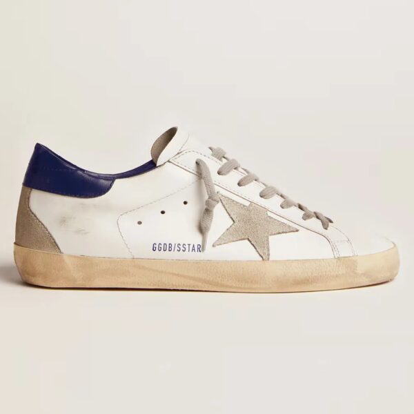 Golden Goose Men's Super-Star with suede star and blue heel tab