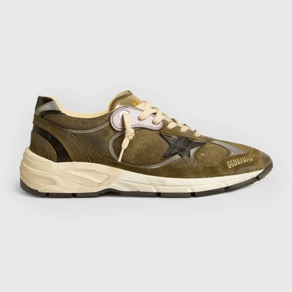 Golden Goose Dad Star Olive Suede Sneakers