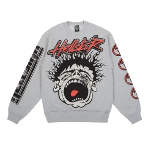 HELLSTAR RECORDS CREWNECK HEATHER GREY
