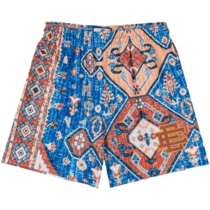 Eric Emanuel EE Basic Rug Print Short White/Blue/Tan
