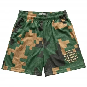 Eric Emanuel EE Camouflage Logo Mesh Shorts Green