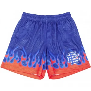 Eric Emanuel EE Flame Mesh Shorts Royal Blue/Red