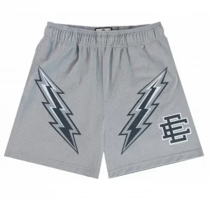 Eric Emanuel EE Grey/Navy Lightning Bolt Shorts