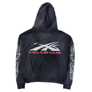 Hellstar Airbrushed Skull Hoodie Black