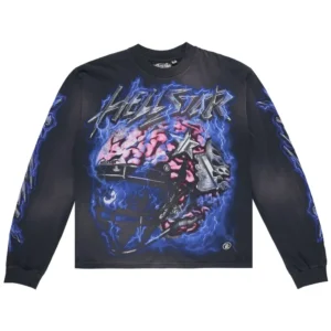 Hellstar Powered By The Star Long-Sleeve T-Shirt ‘Black/Purple’