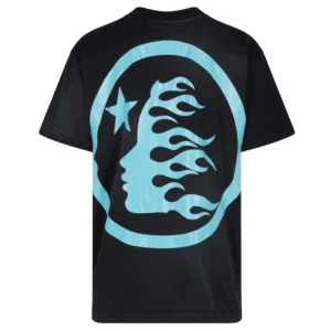 Hellstar Studios Classic Short Sleeve Tee Shirt Black Aqua