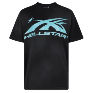 Hellstar Studios Classic Short Sleeve Tee Shirt Black Aqua