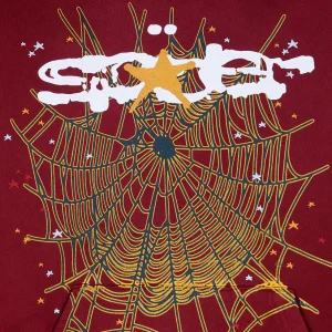 Sp5der Logo Hoodie Maroon