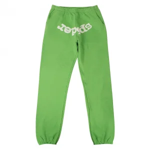 Sp5der Logo Print Sweatpants Green