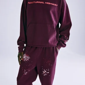 Sp5der Nocturnal Highway Hoodie Dark Purple