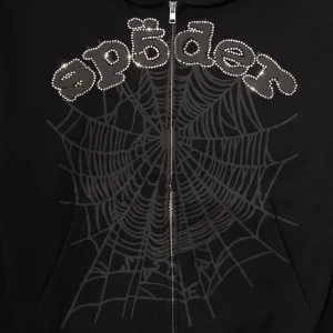 Sp5der OG Web V2 Rhinestone Zip-Up Hoodie
