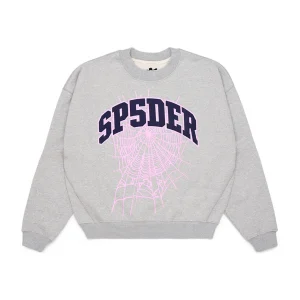 Sp5der Varsity Web Crewneck Heather Grey