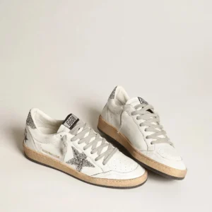 Women's Ball Star in nappa with white star and glitter heel tab