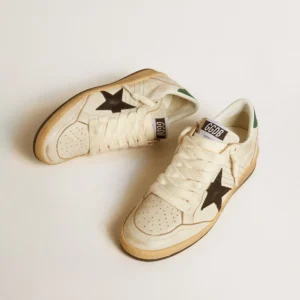Women's Ball Star with black leather star and green leather heel tab