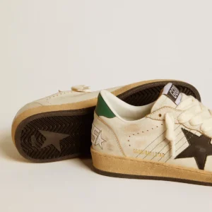 Women's Ball Star with black leather star and green leather heel tab