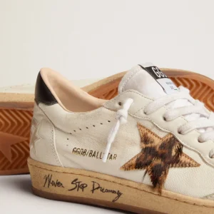 Women's Ball Star with leopard print pony skin star and black heel tab