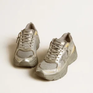 Women's Lightstar in metallic leather and silver mesh with gray star