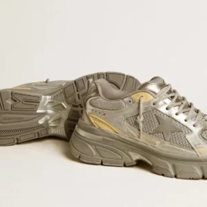 Women's Lightstar in metallic leather and silver mesh with gray star