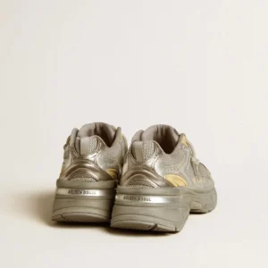 Women's Lightstar in metallic leather and silver mesh with gray star