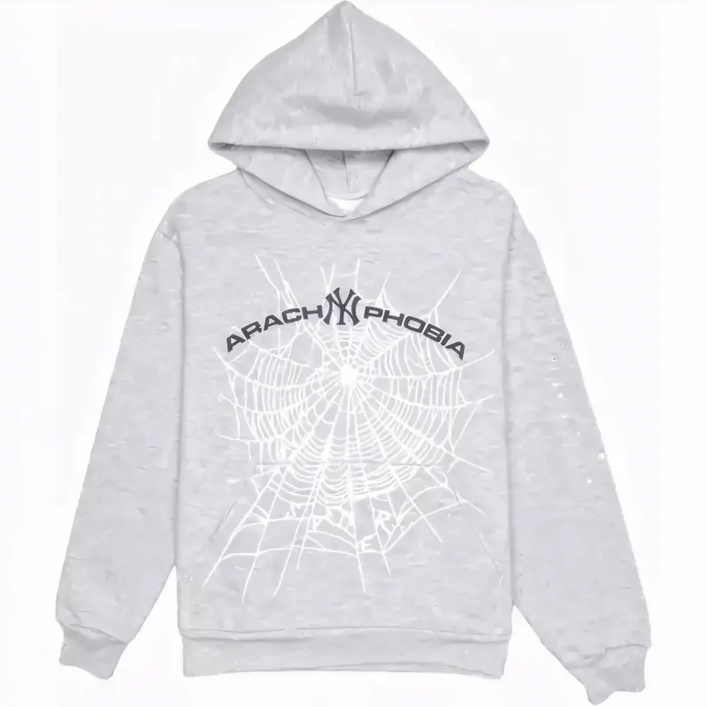 Sp5der Arach NY Phobia Hoodie Ash Grey