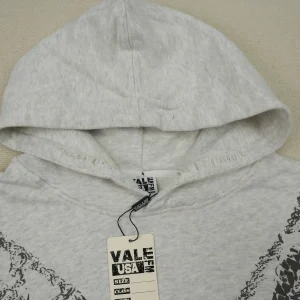 Distressed Chain Hoodie Heather Grey