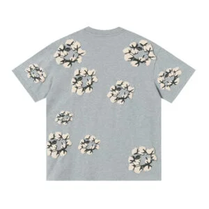 Denim Tears Heather Grey Cotton Floral Wreath Scatter Tee