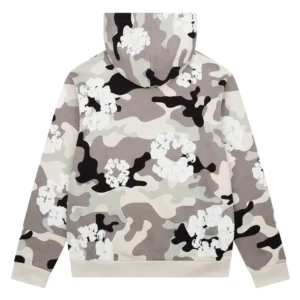 Denim Tears Cotton Wreath Zip Hoodie Grey Camo