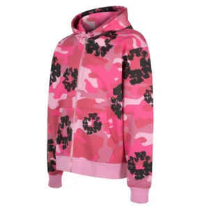 Denim Tears Cotton Wreath Zip Hoodie Pink Camo
