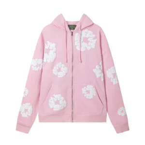 Denim Tears Cotton Wreath Zip Hoodie Pink