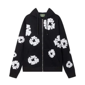 Denim Tears Cotton Wreath Zip Hoodie Black