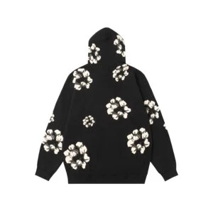 Denim Tears Cotton Wreath Hoodie Black Allover Print