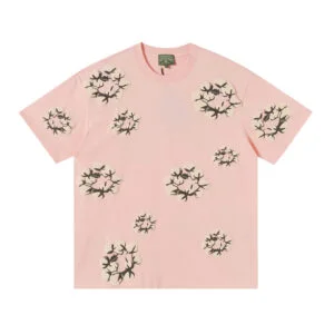 Denim Tears Soft Pink Cotton Wreath Motif Graphic T-Shirt