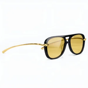 BV1391S Knot Aviator Sunglasses Black Yellow Lens