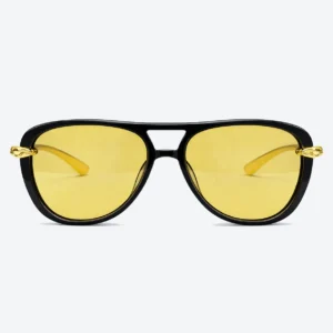 BV1391S Knot Aviator Sunglasses Black Yellow Lens
