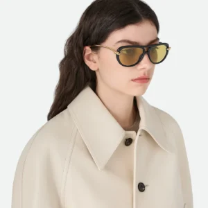 BV1418S 007 Black / Yellow Knot Aviator Sunglasses