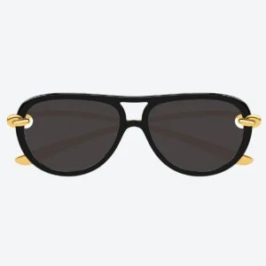 BV1418S Black Gold Aviator Sunglasses