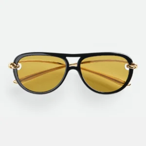 BV1418S Black Yellow Aviator Sunglasses