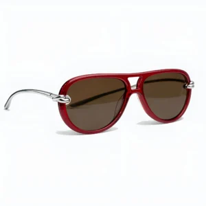 BV1418S Red / Brown Knot Aviator Sunglasses