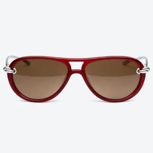 BV1418S Red / Brown Knot Aviator Sunglasses