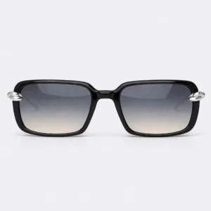 BV1419S Black Silver Gradient Rectangle Sunglasses