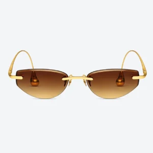 BV1698LA Gold Brown Gradient Rimless Sunglasses