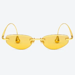 BV1698LA Gold Yellow Rimless Sunglasses