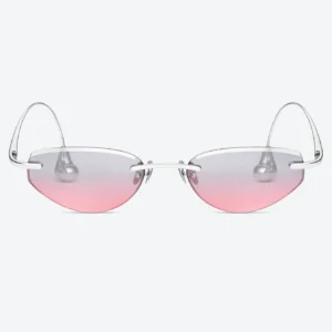 BV1698LA Silver Pink Gradient Rimless Sunglasses